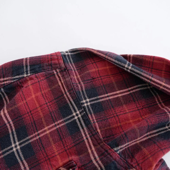 Vintage 90S Field And Stream Red And Black Checker Button Up  Thick Cotton Shirt - Picture 13 of 13